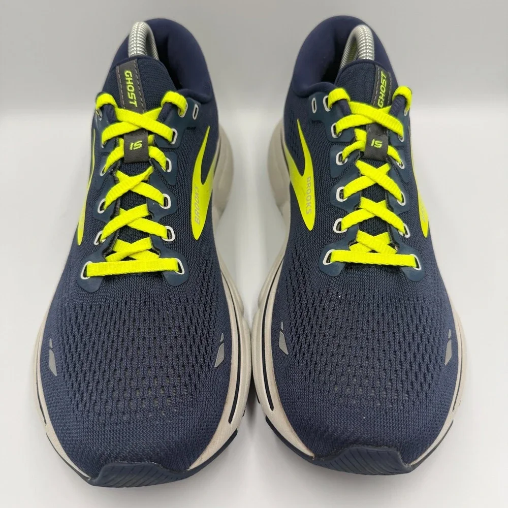 Brooks Ghost‎ 15 Blue Yellow Running Shoes Sneakers Men's Size 9 D 1103931D429